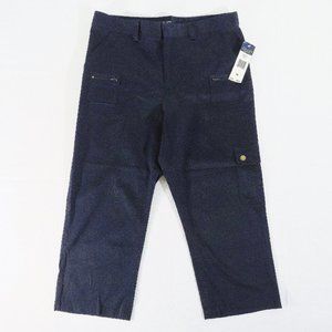 NWT CHAPS Women's 10 (Actual 33 x 24) Greenwich Navy Blue Crop Ankle Pants $49
